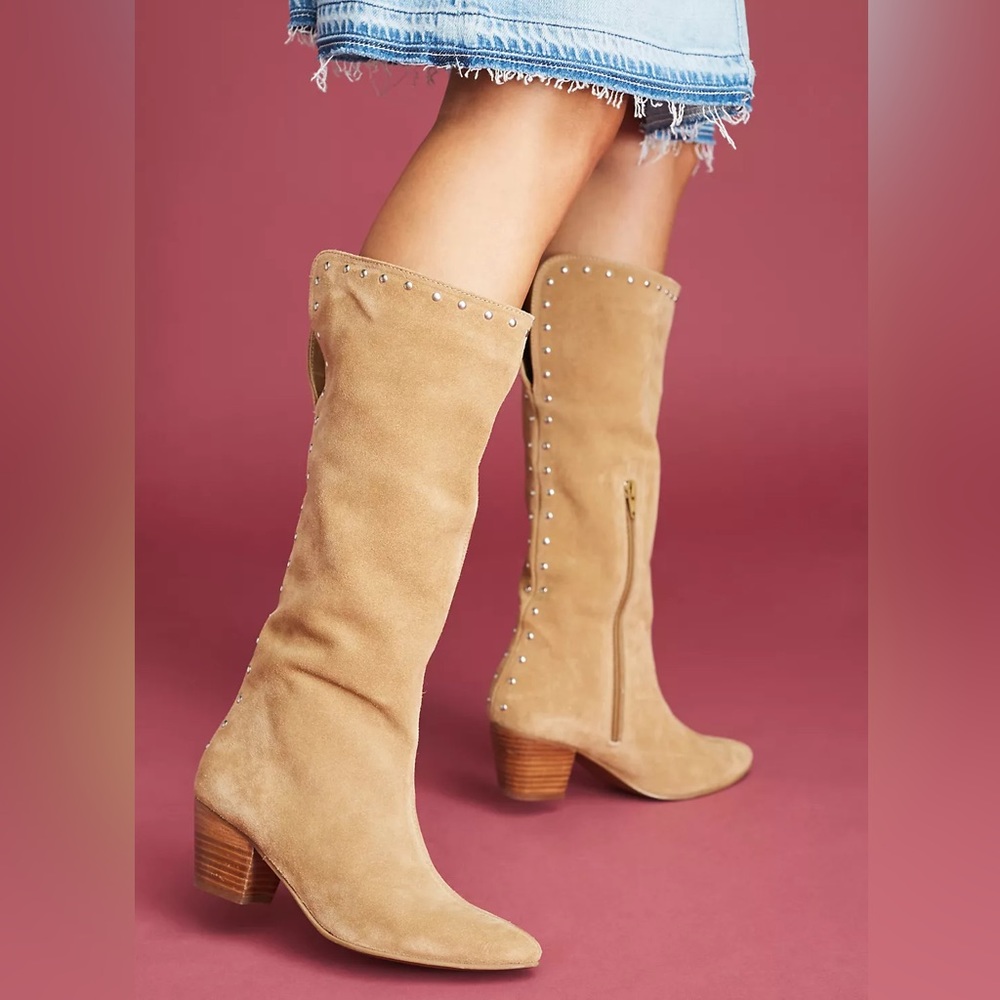Coconut’s by Matisse Suede Western Studded Tan Women’s Boots